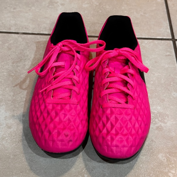 Nike. Other - Nike Neon Pink Tiempo Soccer Cleats -Size 5Y